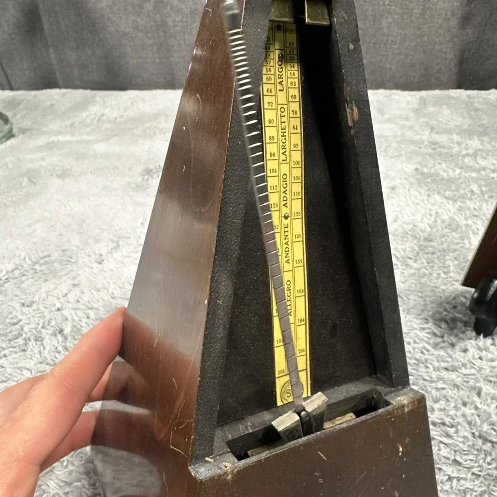 Antique Seth Thomas Wood Wind Up Metronome De Maelzel Working Condition